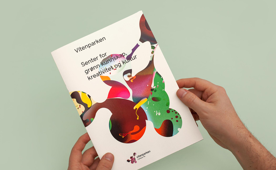 Logo and print created by Bielke+Yang with illustration by MVM for science centre Vitenparken