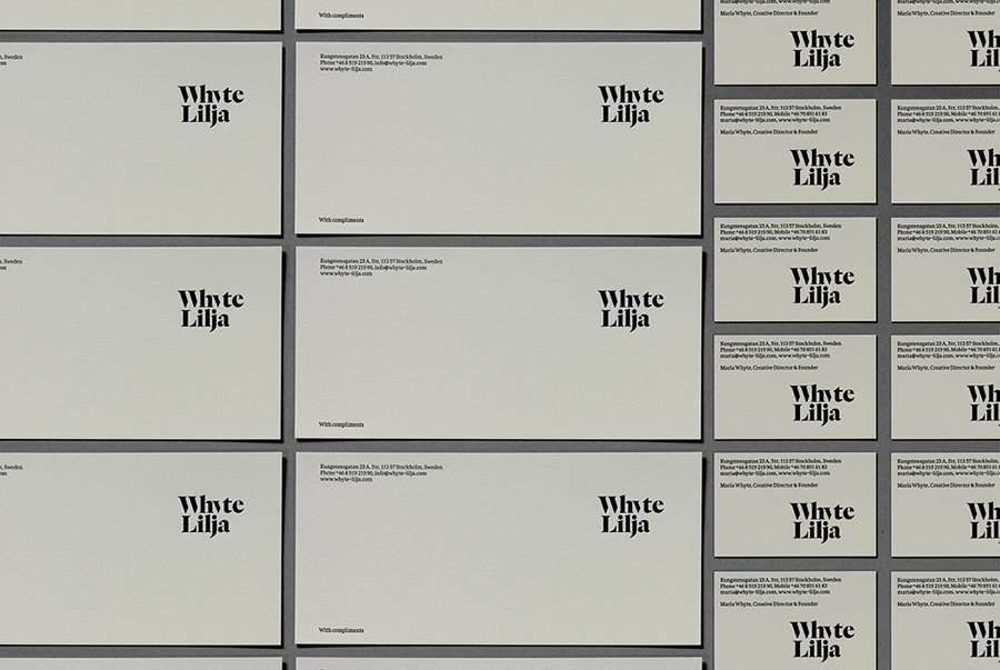 Logo and stationery designed by Kurppa Hosk for Swedish architectural firm Whyte Lilja