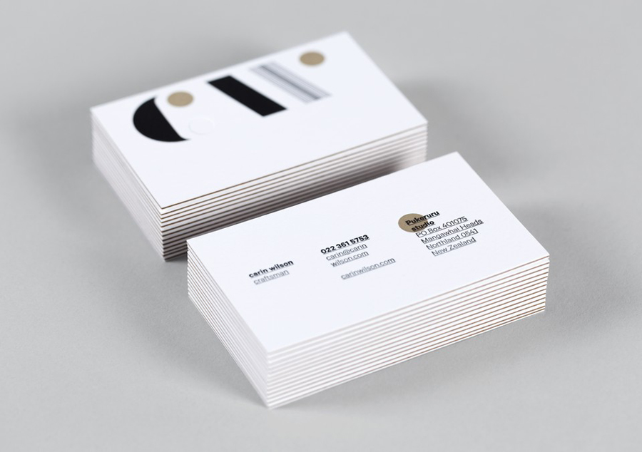 New logo and business cards by Studio Alexander for furniture maker, sculptor and design educator Carin Wilson