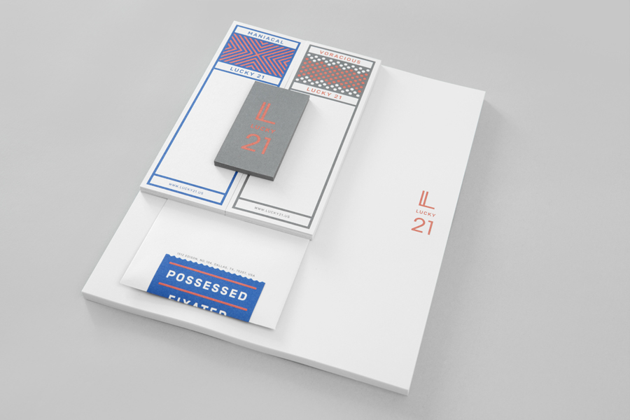 Stationery designed by Blok for Dallas and LA film production company Lucky 21.