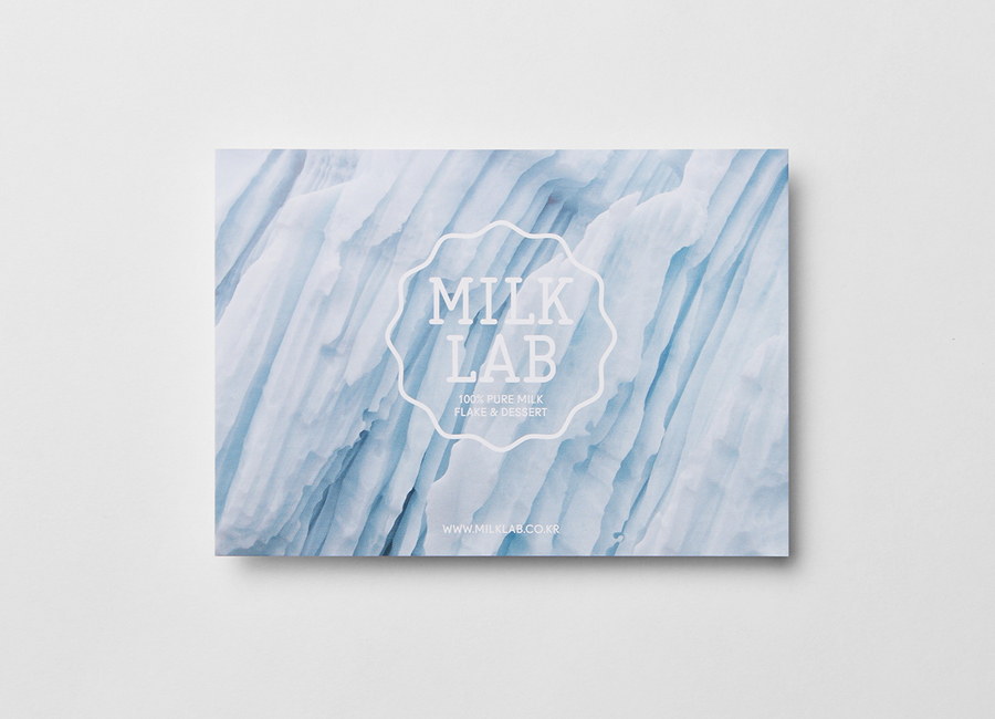 Print and logo designed by Studio FNT for South Korean dessert restaurant Milk Lab