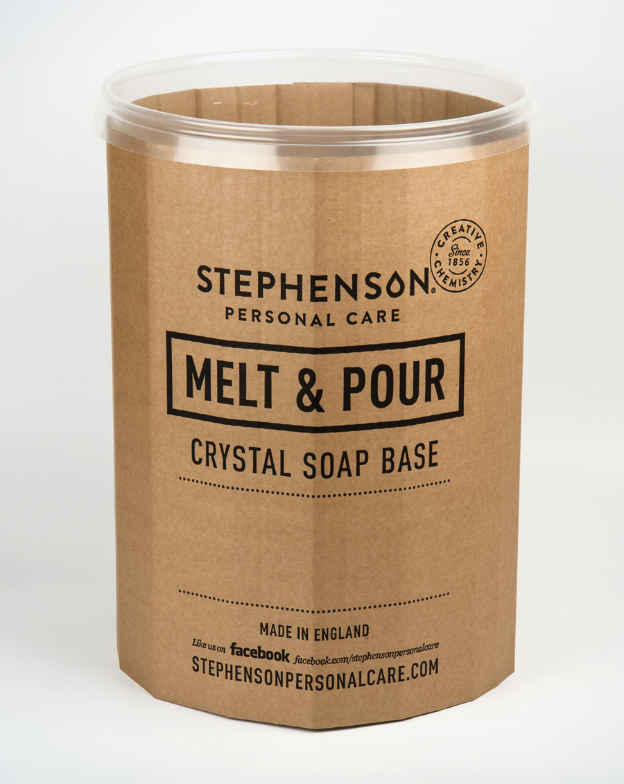 Logo, brand identity and packaging designed by Robot Food for UK soap base specialist Stephenson Personal Care