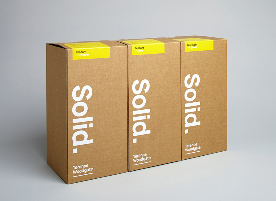 Packaging for lighting design and manufacturer Terence Woodgate designed by Charlie Smith Design