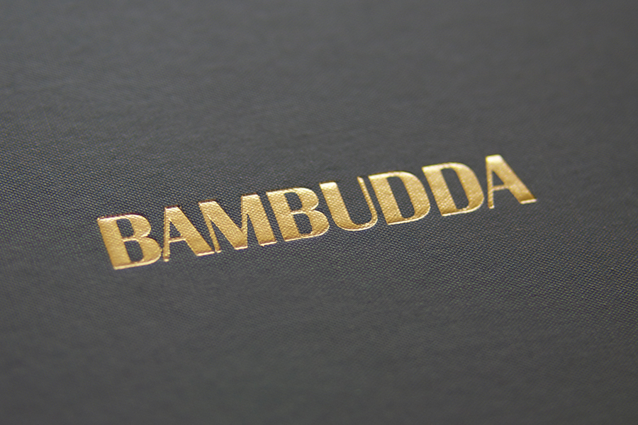 Logo as a gold foil detail by Post Projects for Vancover-based Chinese restaurant Bambudda