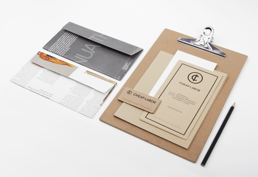 Logo and stationery designed by Sciencewerk for Cheap Labor