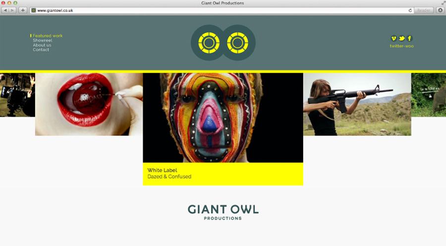 Logo and website by Alphabetical for independent production company Giant Owl