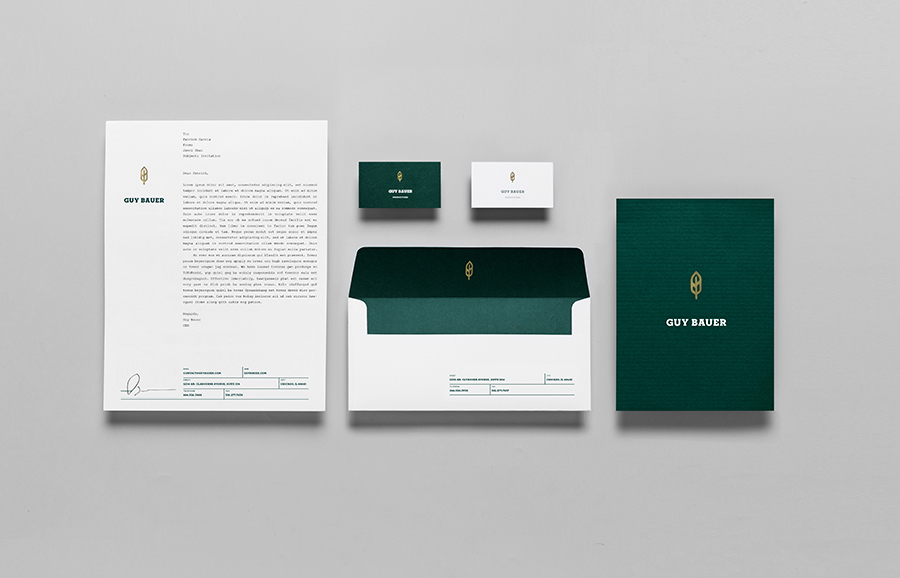 Logo and stationery design by Anagrama for Guy Bauer