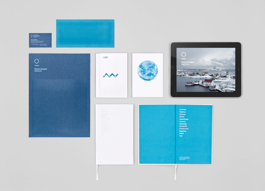 Logo and print designed by Neue for the Norwegian Meteorological Institute - Meteorologisk Institutt 