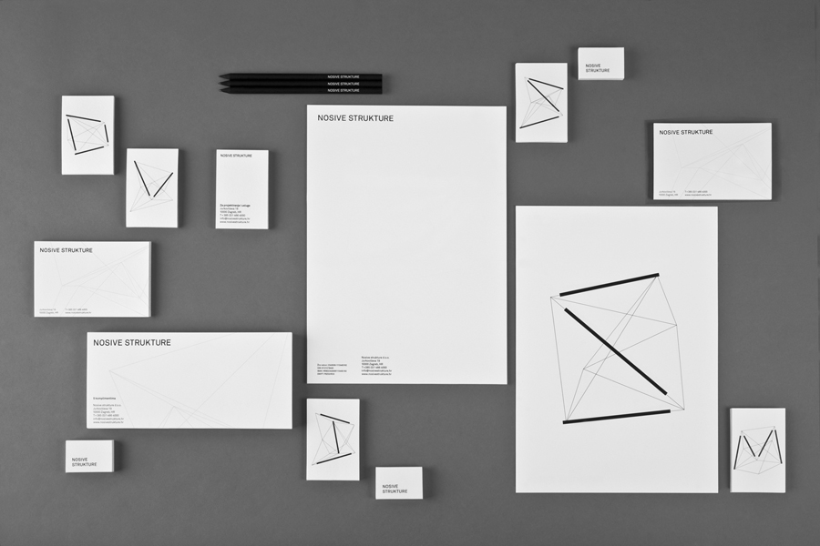 Logo and stationery for structural engineering firm Nosive Strukture designed by Bunch