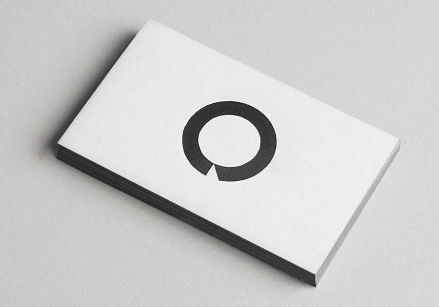 Logo and business card design with edge painted detail by Heydays for O Architecture