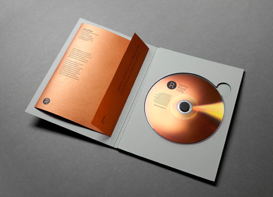 Logo and CD case with copper paper detail designed by Alphabetical for Penny Royal Films