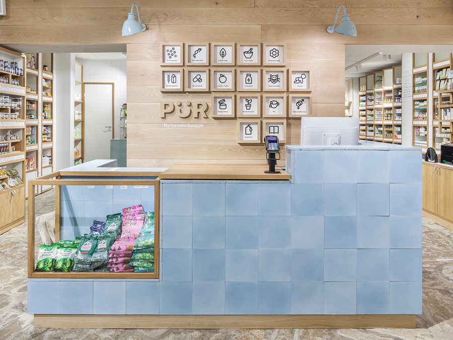 Interior design by Bond for Finnish health store PÜR