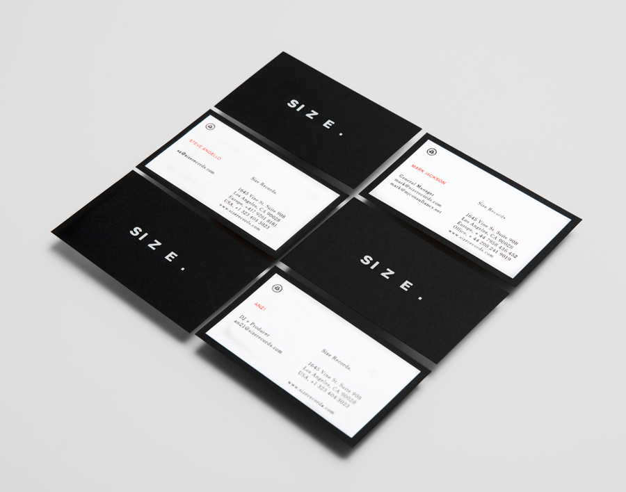 Logo and business card with white foil detail designed by Face for Steve Angello's independent record label Size