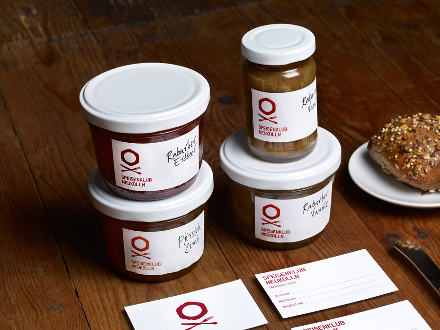 Packaging and branding, labels and business cards designed by Mucho for culinary club Speisenklub Neukölln