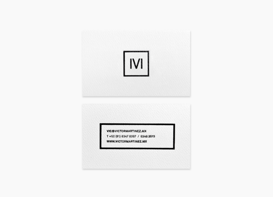 Logo and business card designed by Face for architect and studio founder Victor Martinez