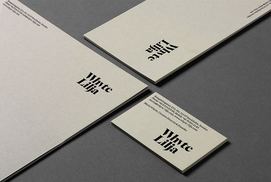 Logo and stationery designed by Kurppa Hosk for Swedish architectural firm Whyte Lilja