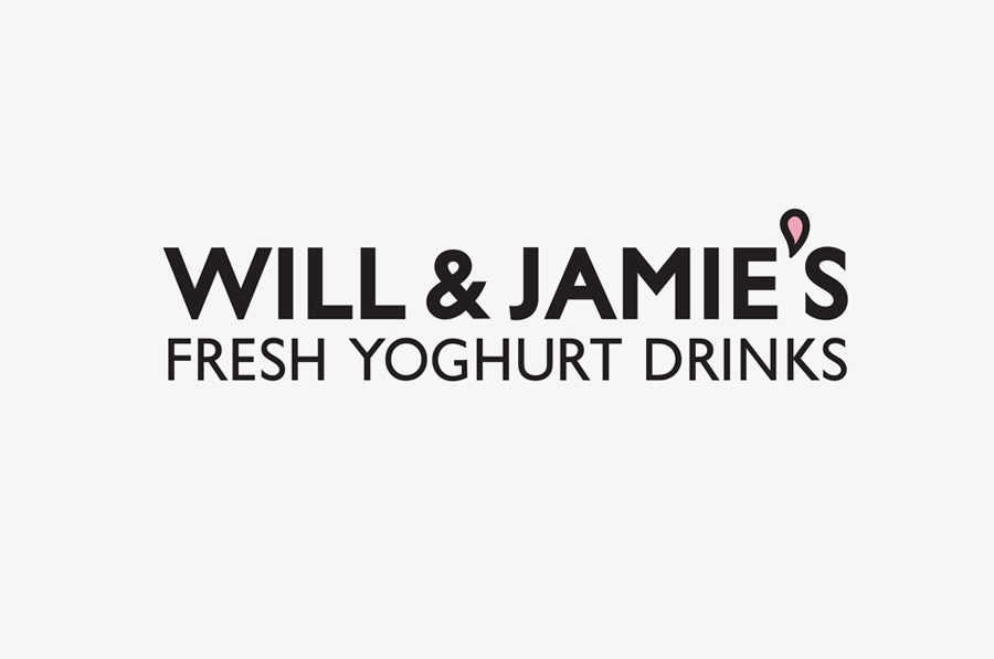 Logotype created by Designers Anonymous for fresh yoghurt drink brand Will & Jamie's