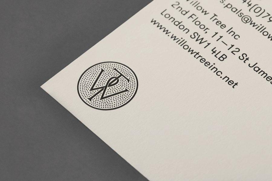 Logo and stationery design by Bunch for business consultancy Willow Tree 