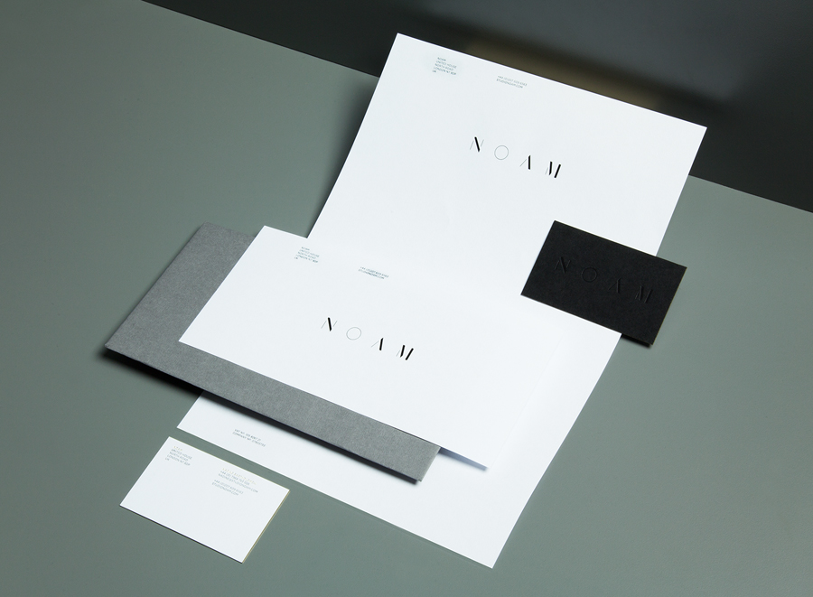 Logo and stationery created by Graphical House for interior design consultancy Noam