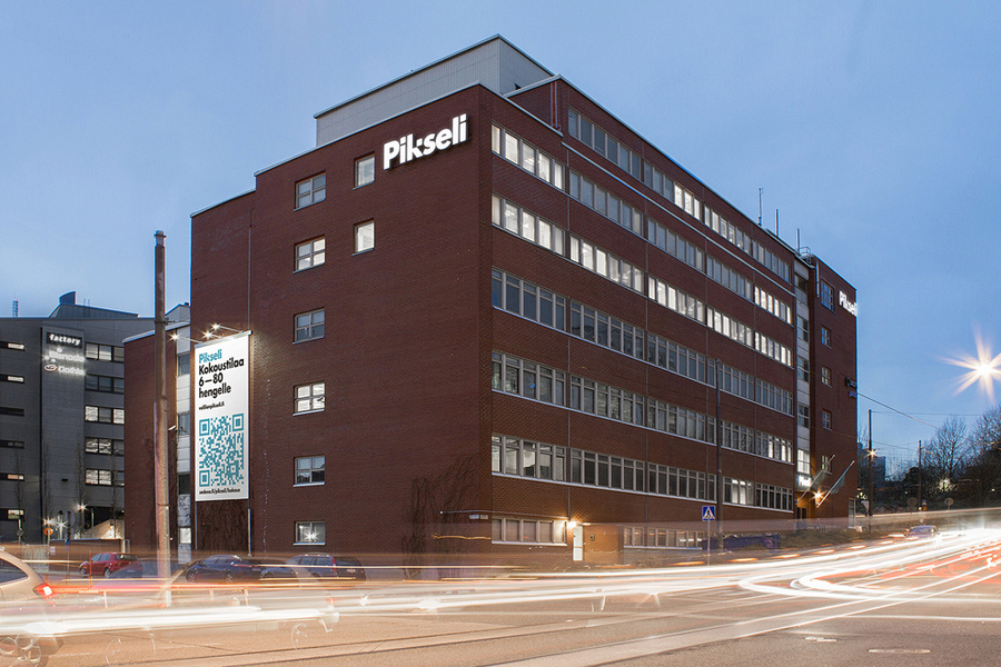 Logotype and exterior signage designed by Werklig for Helsinki office space Pikseli