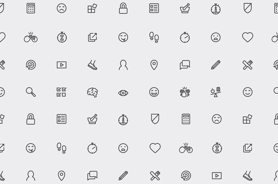 Iconography designed by Shorthand for fitness and lifestyle app Ritualize