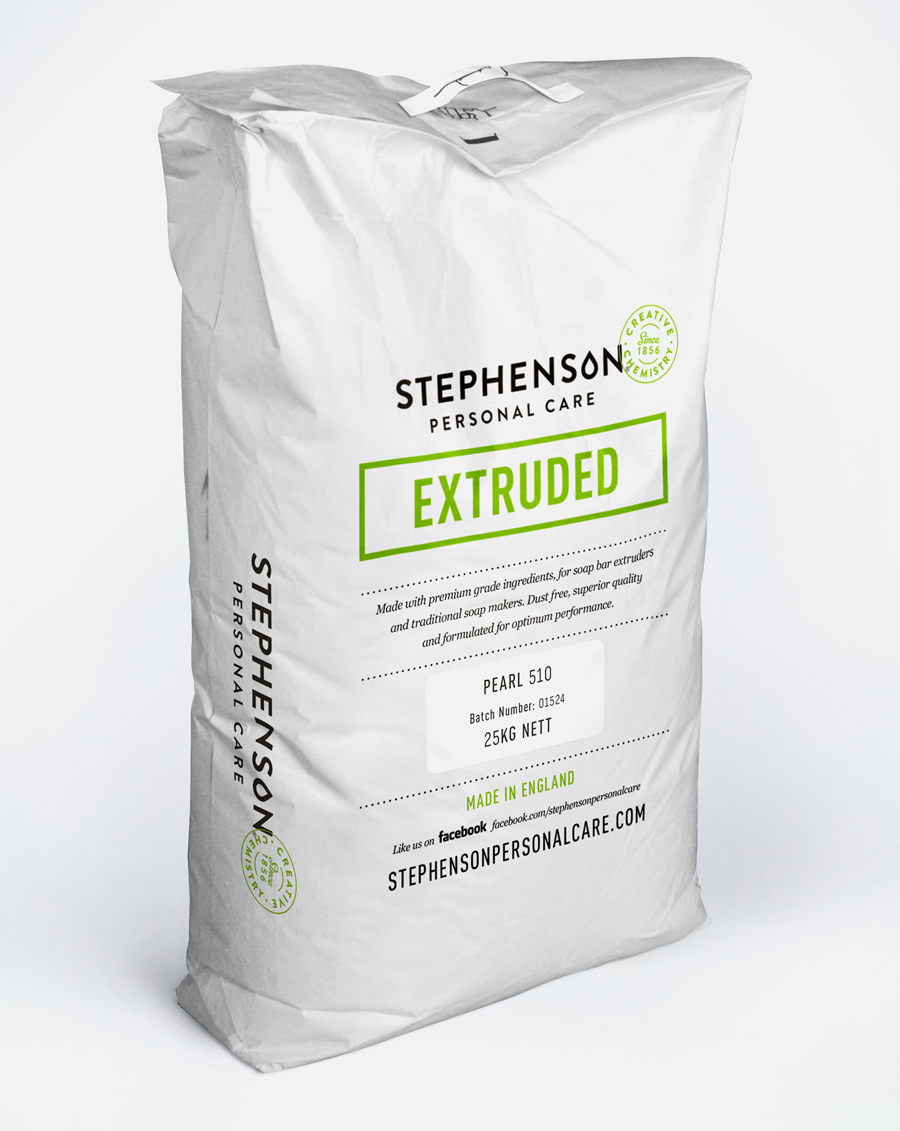 Logo, brand identity and packaging designed by Robot Food for UK soap base specialist Stephenson Personal Care