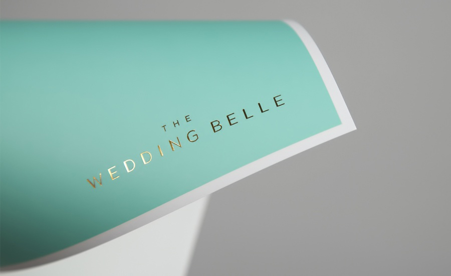 Logo and stationery with pastel and gold foil print finish designed by Ghost for wedding planner The Wedding Belle