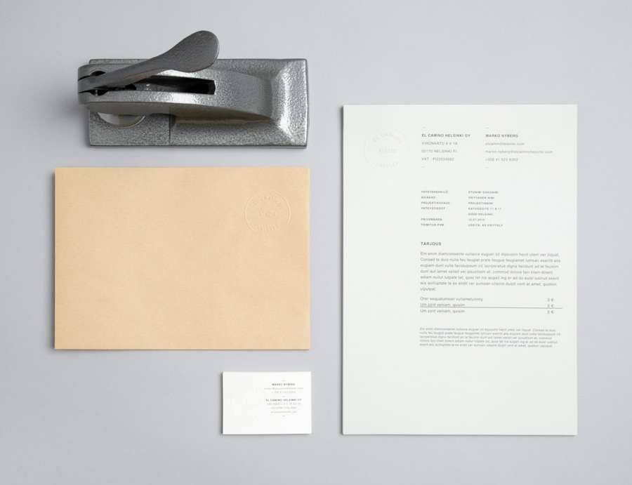 Stationery designed by Tsto for audio production and sound design studio El Camino