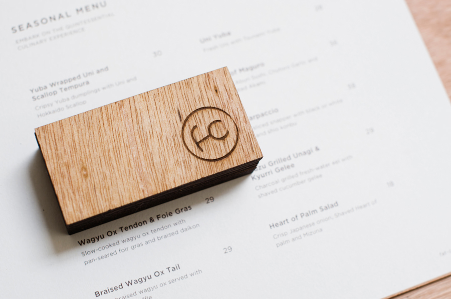 Logo and menu for specialist beef restaurant Fat Cow designed by Foreign Policy