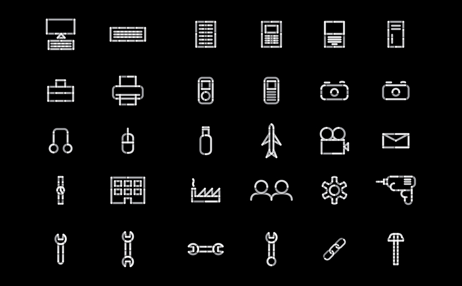 Icons for Function Engineering designed by Sagmeister & Walsh