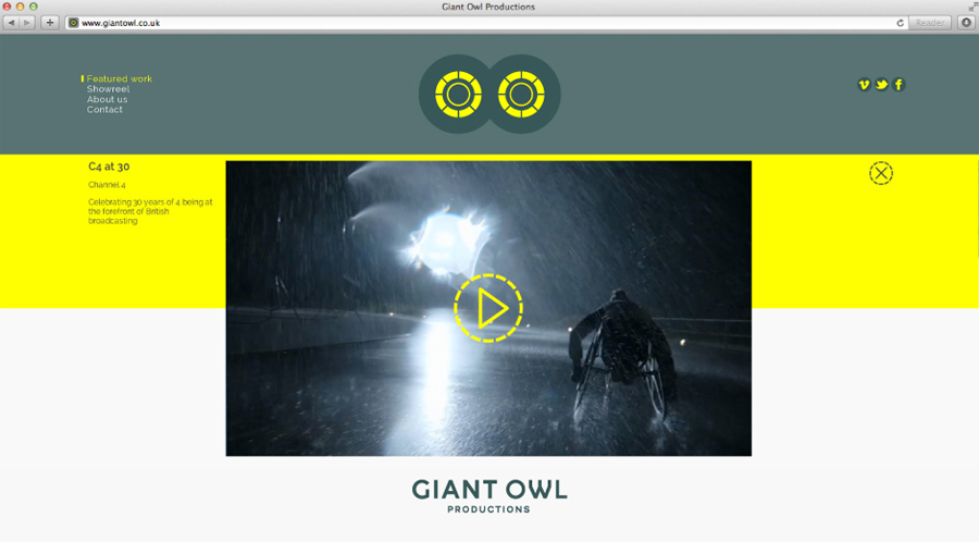 Logo and website by Alphabetical for independent production company Giant Owl