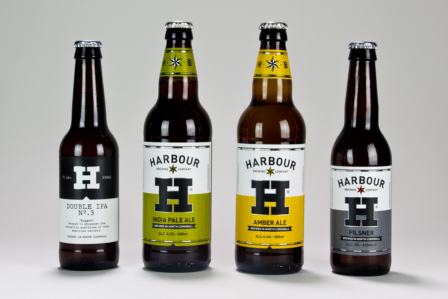 Branding and packaging design by A-Side Studio for Harbour Brewing Co.