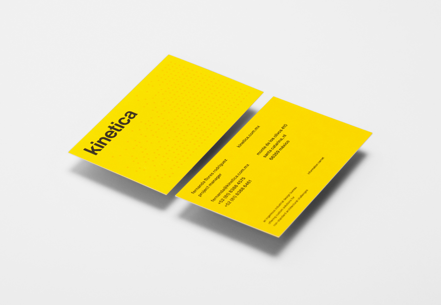 Logotype and business card designed by Face for industrial design studio Kinetica