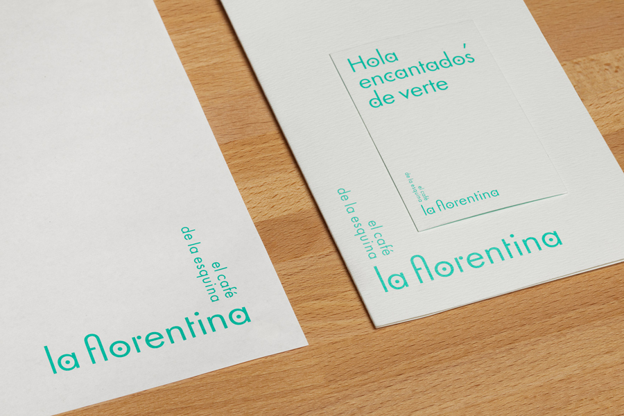 Logotype and print designed by Mucho for Barcelona based Deli restaurant and all day cafe La Florentina