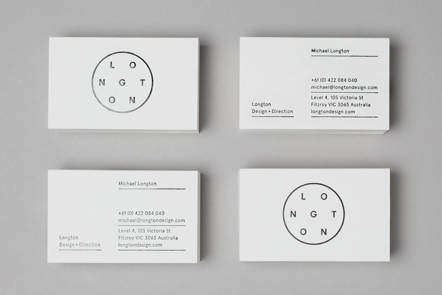 Logo and black block foil business card design by Longton