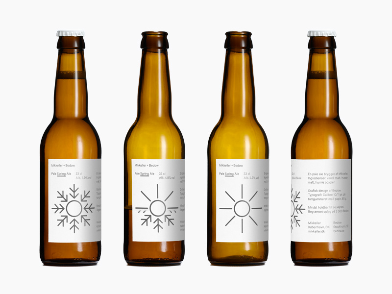 Packaging with geometric illiustration printed with heat reactive ink created by Bedow for a limited edition beer range from Mikkeller