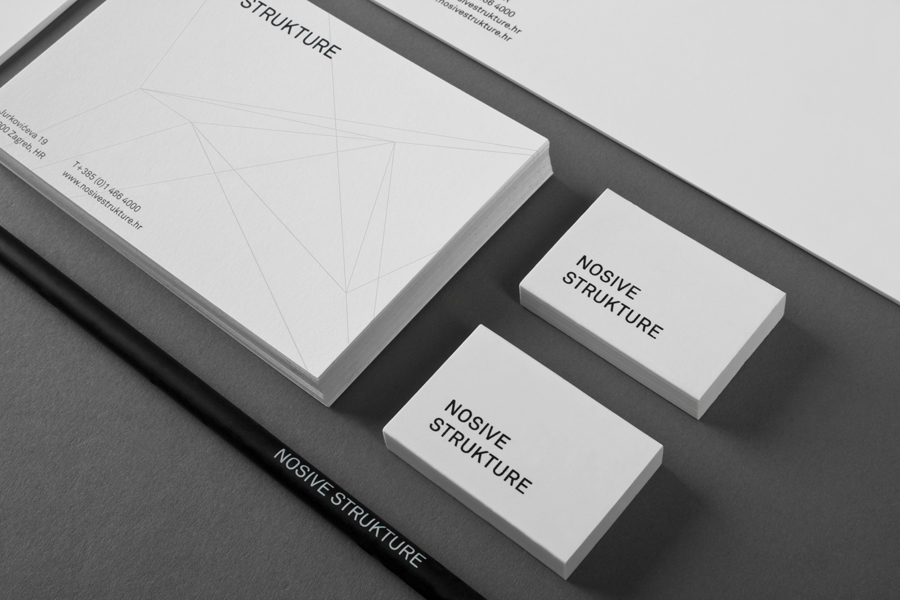 Logo and stationery for structural engineering firm Nosive Strukture designed by Bunch