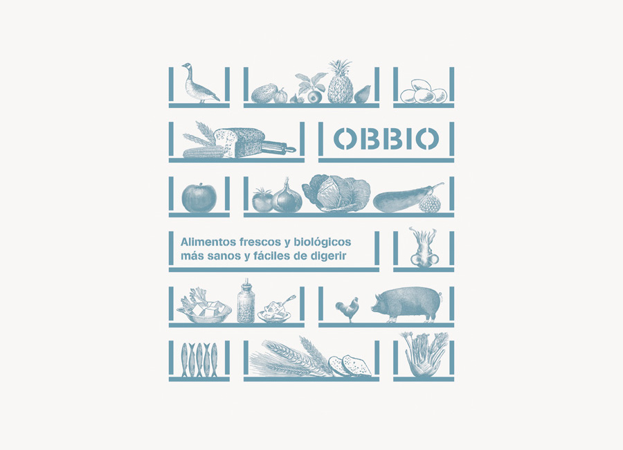 Logo and illustration by Mayuscula for Spanish organic supermarket Obbio