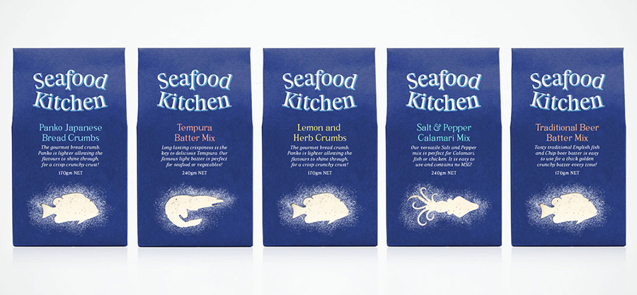 Packaging design by Co Partnership for Seafood Kitchen