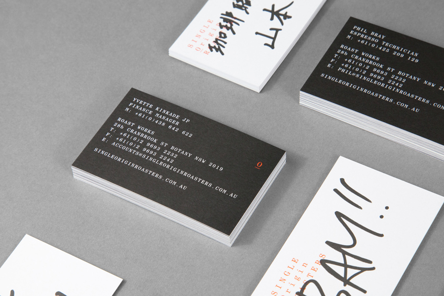 Business cards for Single Origin Roasters designed by Maud