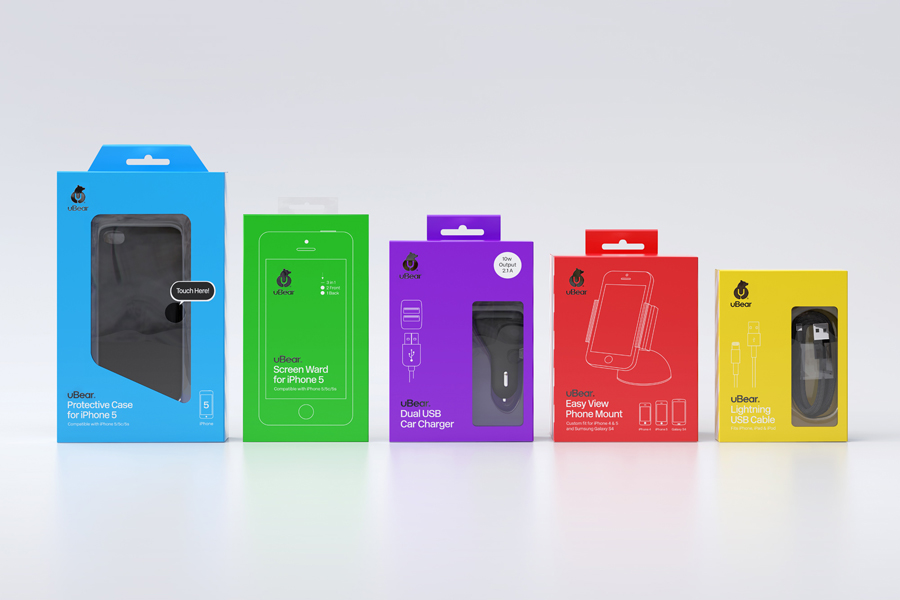 Packaging designed by Hype Type Studio and Mash Creative for electronics accessories brand U-Bear