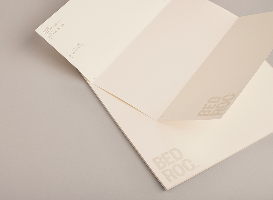 Logo and letterhead for technological consultancy firm Bed Roc designed by Perky Bros