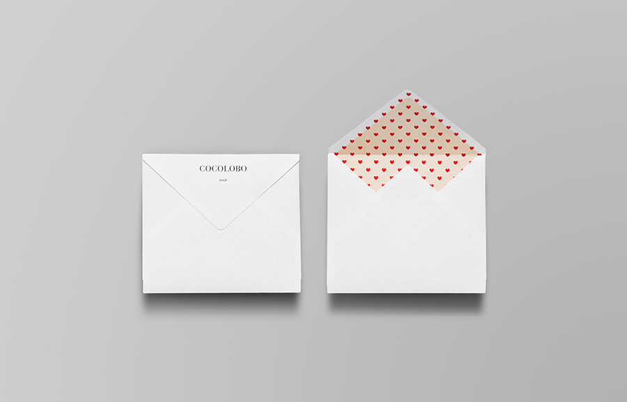 Logotype and envelopes designed by Anagrama for high-end shopping boutique Cocolobo