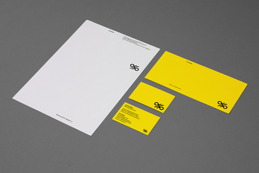 Logo and stationery for banking systems and solutions firm Crosskey designed by Kurppa Hosk