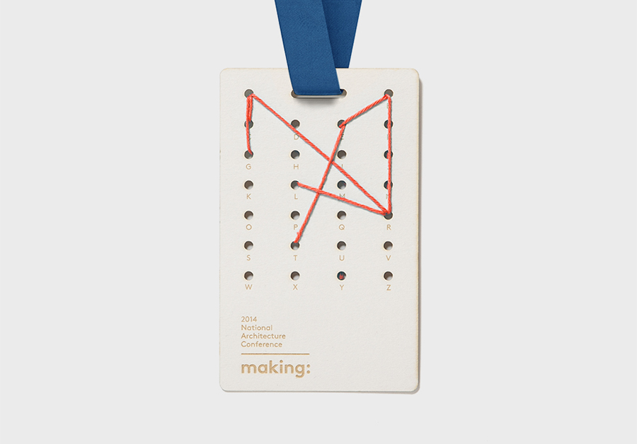 Lanyard designed by Garbett for the Australian Institute of Architects' 2014 conference Making