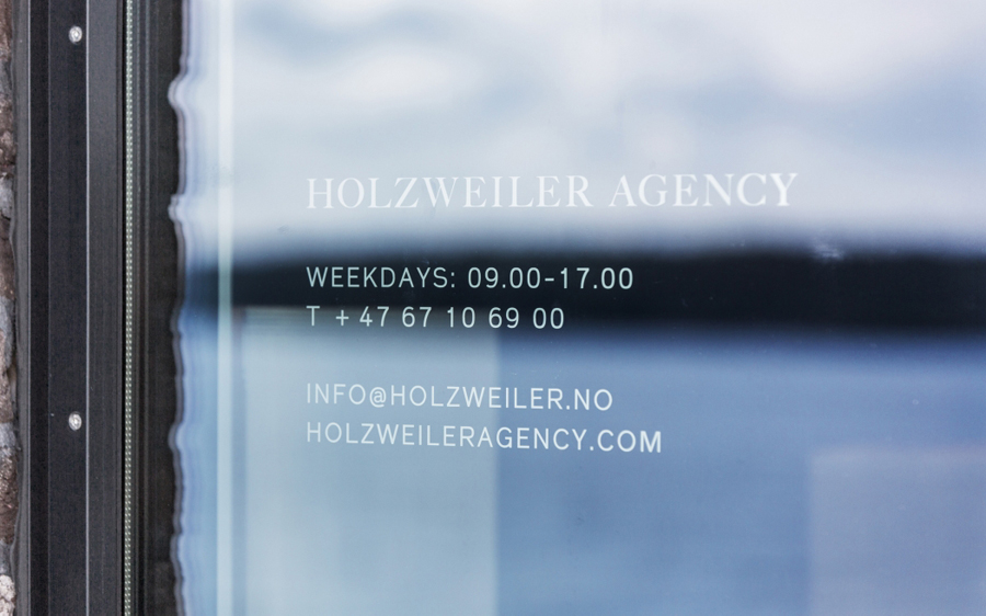 Logo and window decal designed by Bielke+Yang for contemporary fashion distributor Holzweiler