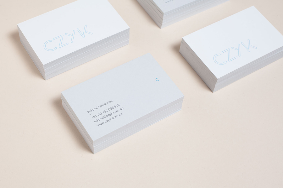Logo and business card designed by Longton for industrial design practice CZYK