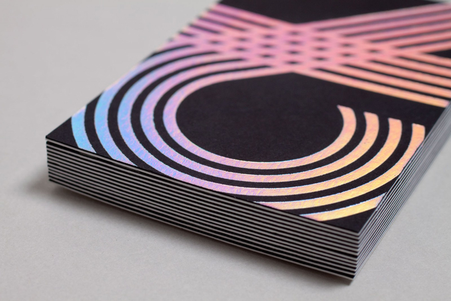 Duplex business card with holographic foil print finish by Build for Chris Allen