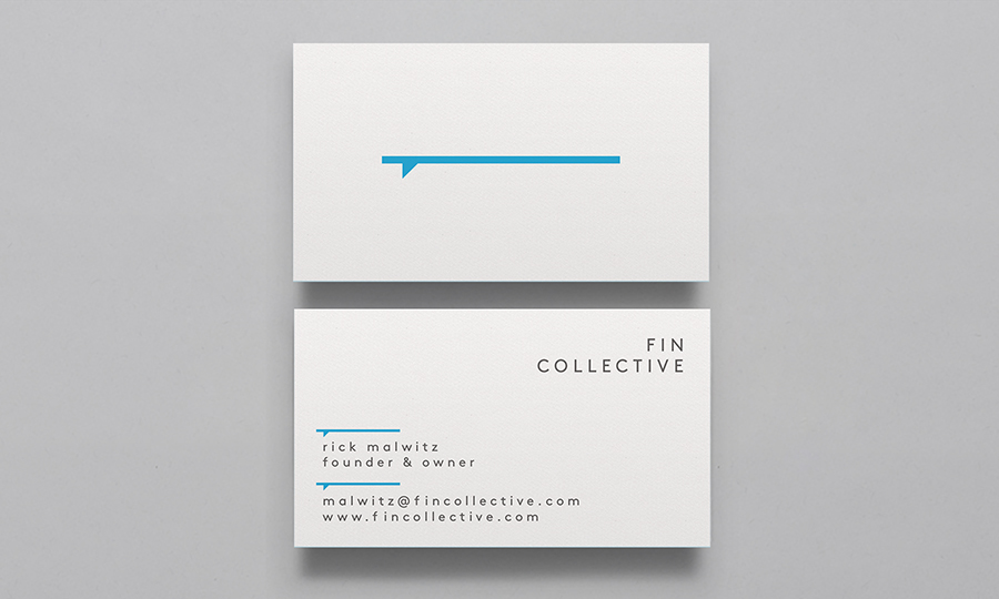 Logo and business cards designed by DIA for custom surfboard maker Fin Collective