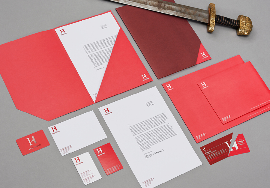 Logo and stationery for the Swedish History Museum designed by Bold